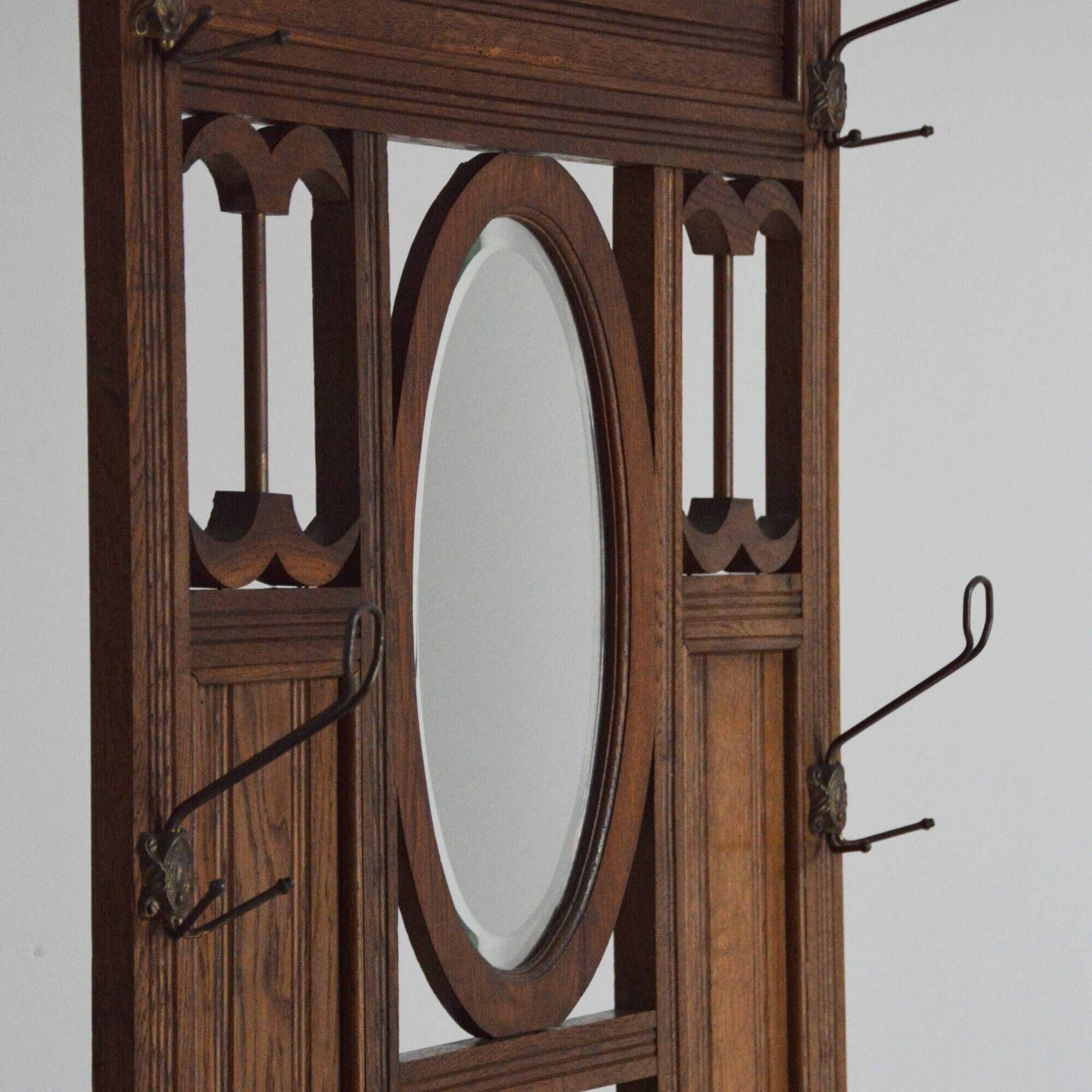 Vintage 1930s Art Deco Entrance Cloakroom / Coat Rack