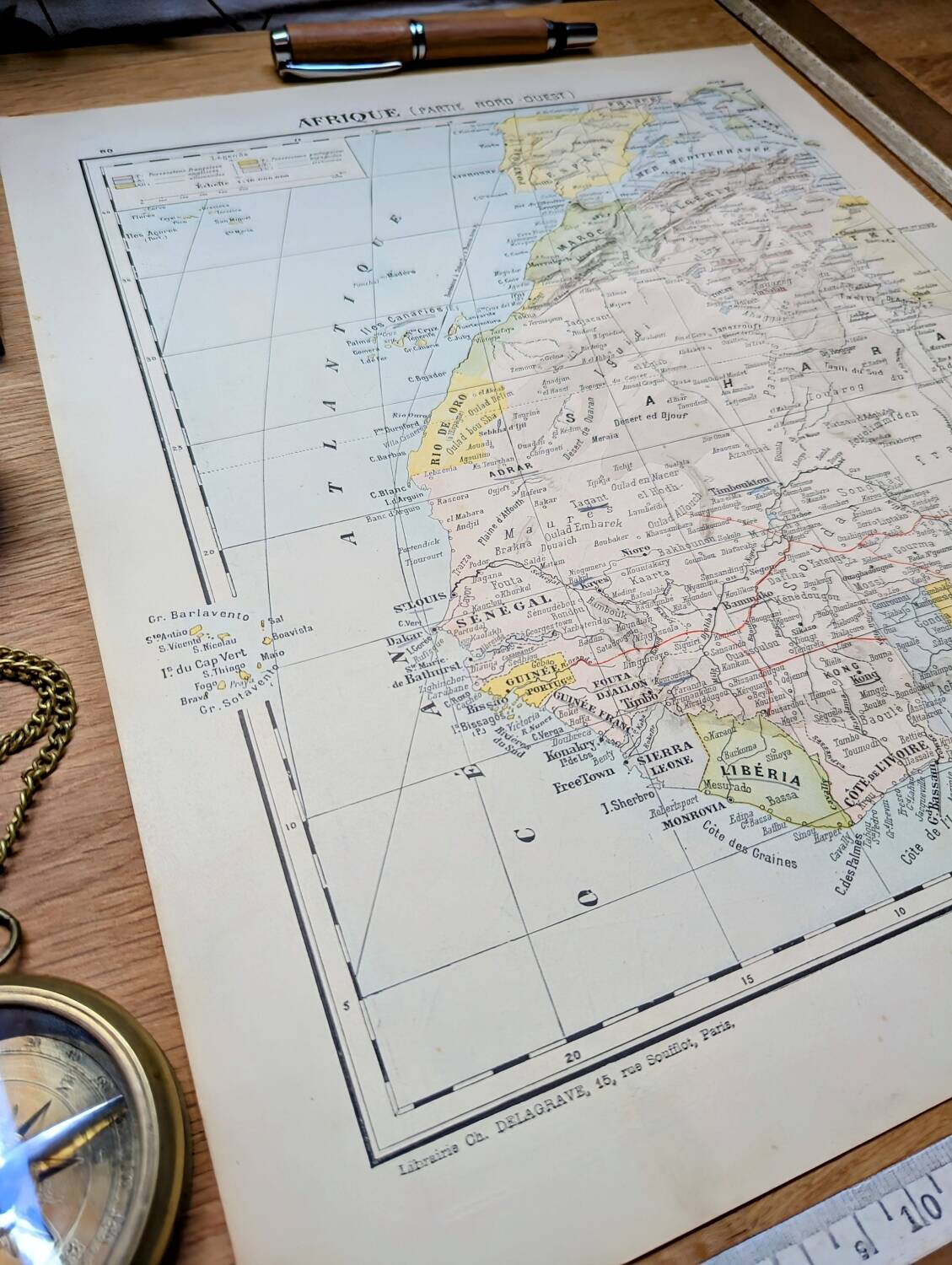 Printed in 1900, North-West Africa. Authentic Vintage.
