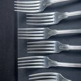 6 Christofle large shell table forks