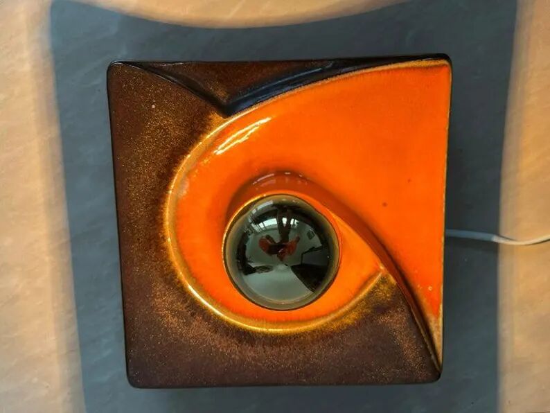 Pair of Midcentury Wall Lamp or Ceiling Flush Mount PAN, Ceramic, Germany, 1970s
