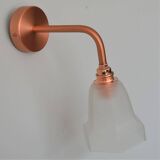 Frosted glass wall light and copper support