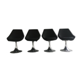 Ensemble chaises tulipe vintage chrome