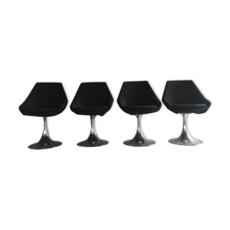 Set vintage chrome tulip chairs