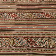 Kilim vintage tons rouges et bruns, motifs ethniques anatoliens, 156x244 Cm