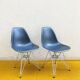 Pair of black Vitra DSR chairs