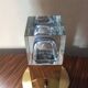 Touch cube lamp in plexiglas and brass 1970