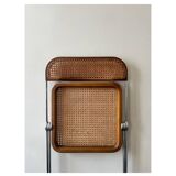 Plia folding chair in chrome and cane by Giancarlo Piretti design 1970
