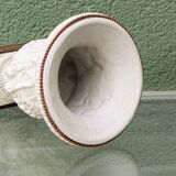 Pair of Medicis Borghese vases in porcelain biscuit and brass.