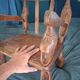 Chaise enfant en chêne sculpté. Ancien meuble breton