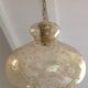 Suspension globe en verre bullé ambré et pailleté /vintage années 60-70