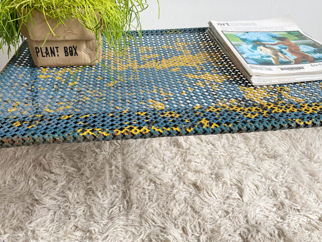 Perforated metal garden coffee table