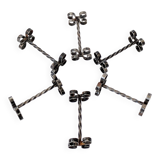 Set of 6 vintage wrought iron knife rests, France, 1970s