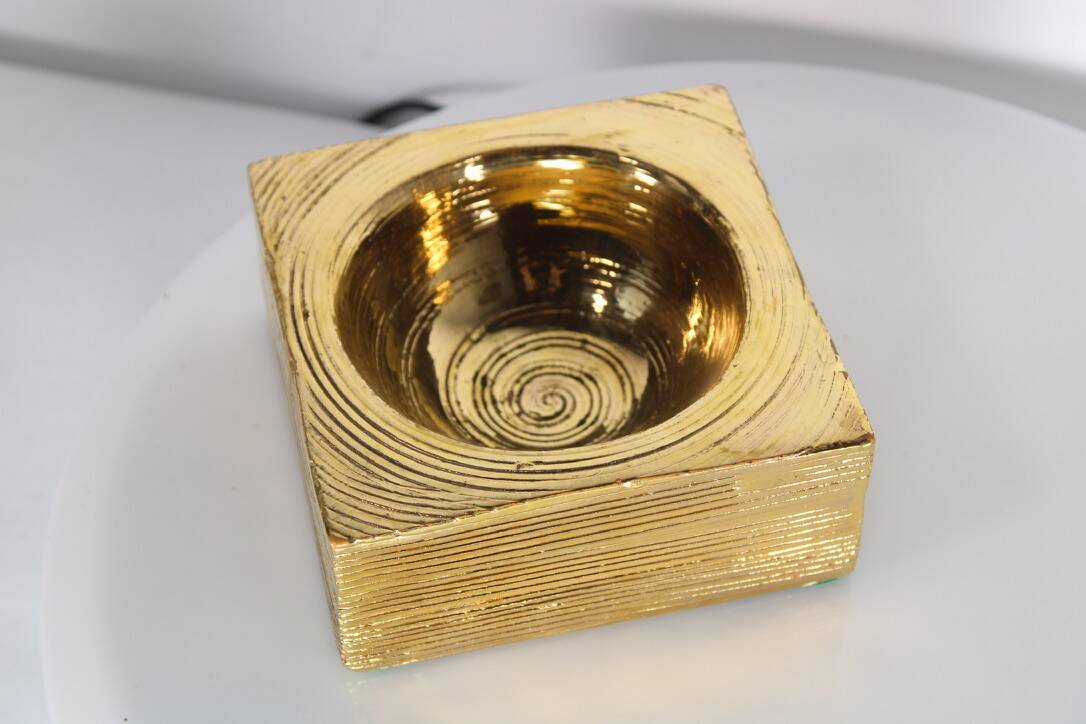 Bitossi gold pocket tray Italy 1970