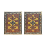 Pair Of New Persian Kilims Handwoven Kurdish Senneh Area Rugs- 115x166cm