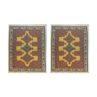 Pair Of New Persian Kilims Handwoven Kurdish Senneh Area Rugs- 115x166cm