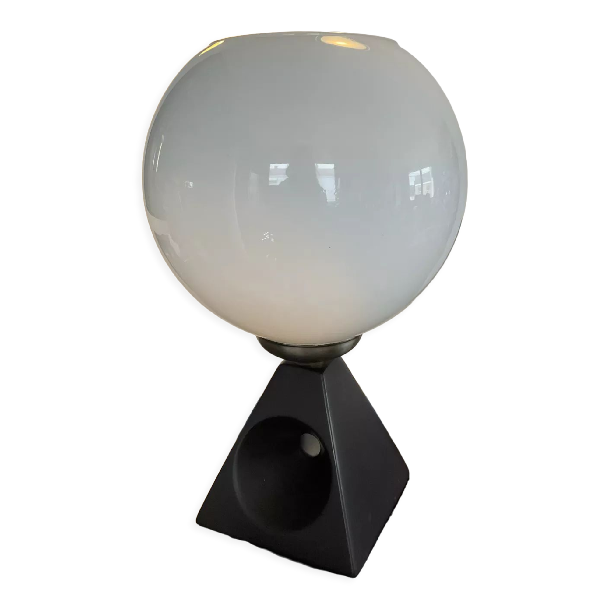 Vintage lamp in opaline and ceramic years 70-80