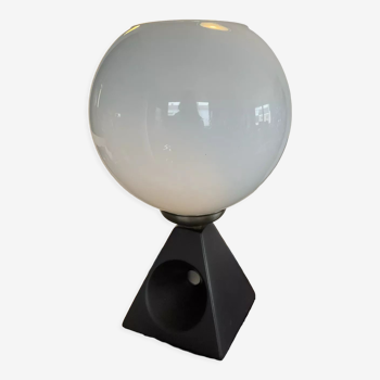 Lampe vintage en opaline et céramique années 70-80
