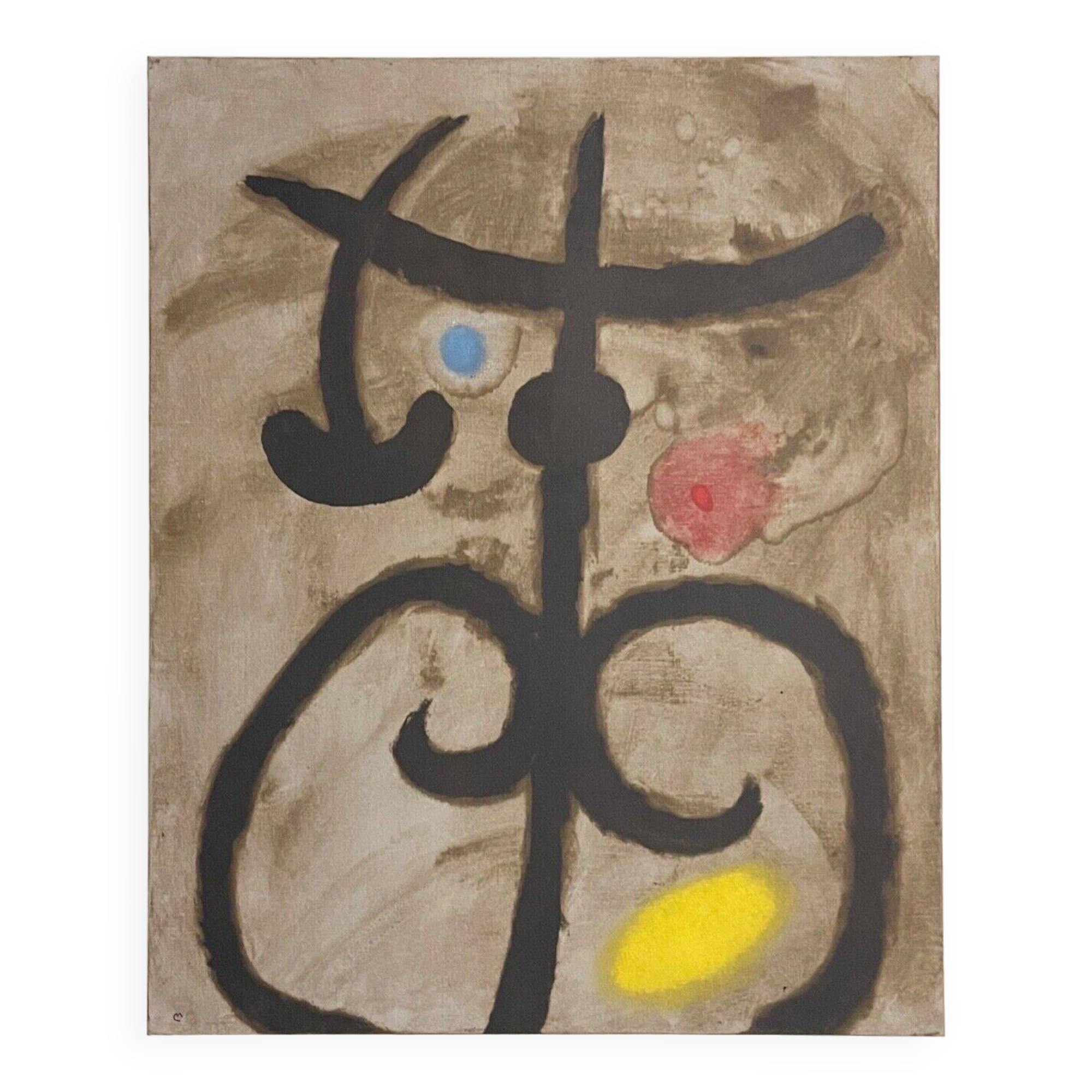 Joan Miro Lithograph “Composition 11” Seated woman 56x45cm 1960 Maeght 1965
