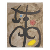 Joan Miro Lithographie « Composition 11 » Femme assise 56x45cm 1960 Maeght 1965