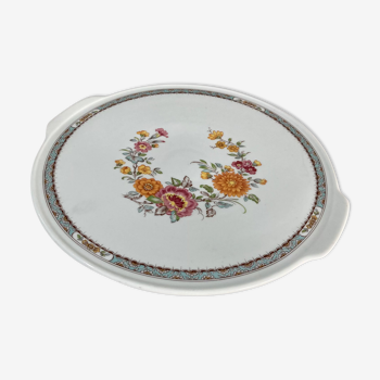 Plat à tarte pour service motifs floraux porcelaine  de Bavière