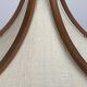Teak and linen umbrella pendant hanging lamp by Domus, 1970s