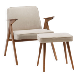 Type 300-177 bunny armchair with footrest from the 60s.