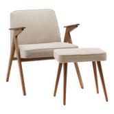 Fauteuil bunny type 300-177 avec repose-pieds des années 60.