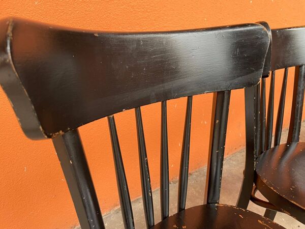 lot de 18 Chaises bistrot bois courbé patinées 60s