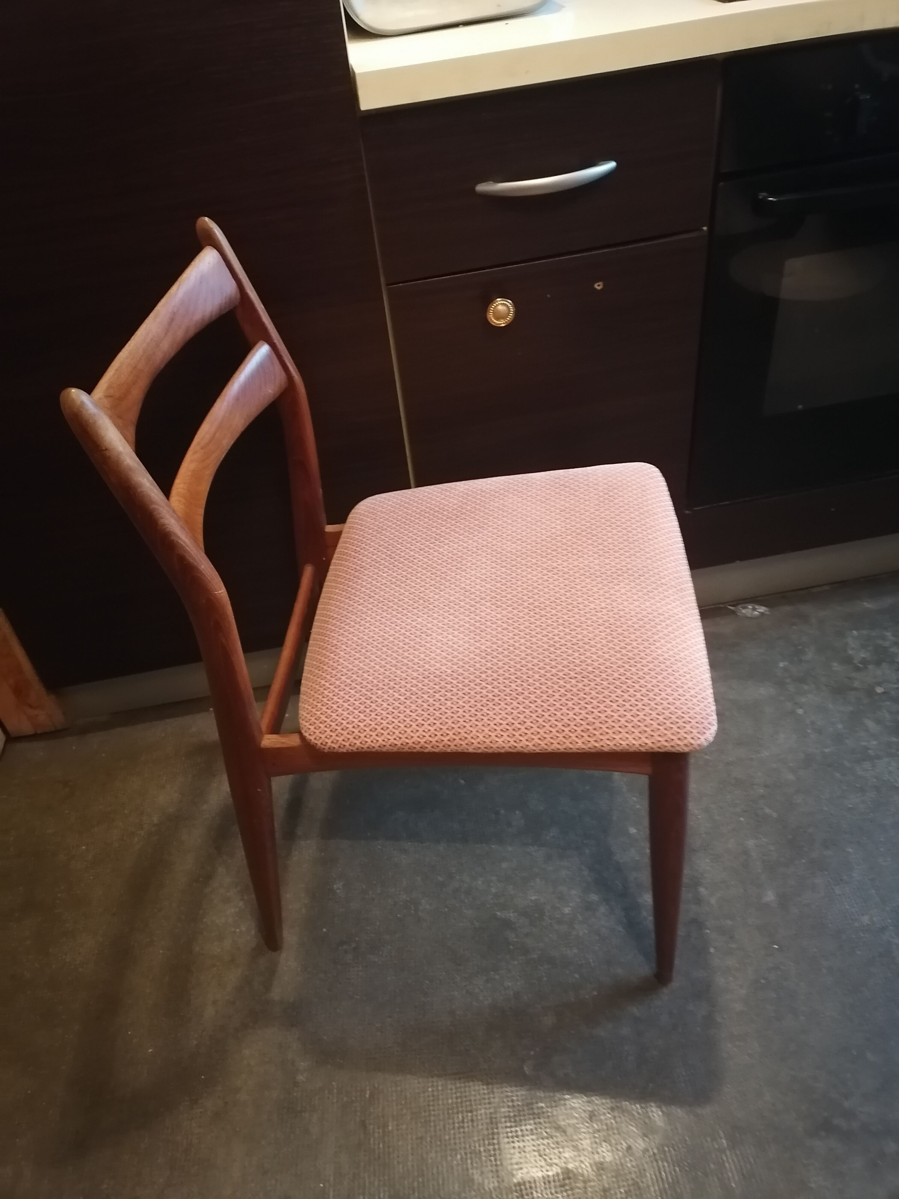 Lot 4 chairs Scandinavian teak 1960 fabric