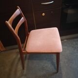Lot 4 chairs Scandinavian teak 1960 fabric