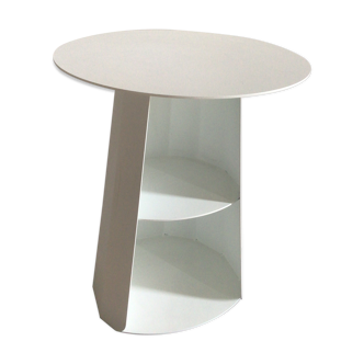Bedside table by Constance Guisset in white epoxy metal, new condition