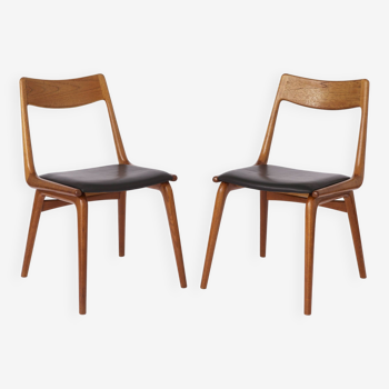 2 Teak Boomerang Dining Chairs by Alfred Christensen for Slagelse Mobelvaerk, 1950s, Set of 2.