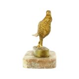 Art Deco Statue Pheasant Sculpture Gilded Bronze Marble 1920s