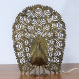 Vintage peacock screen lamp