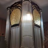 Lustre Art Nouveau style Guimard en bronze nickelé