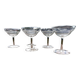 Set of 5 champagne cups in engraved crystal from the 1950s elegant
