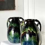 Handmade vase in mixed earth