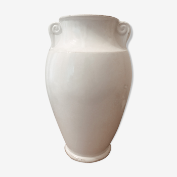 Large white vase with volutes