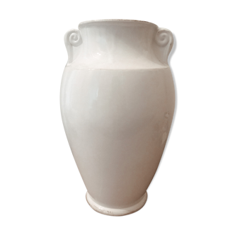 Large white vase with volutes