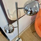 2-light eyeball floor lamp in chrome