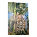 Elegant swan house gouache