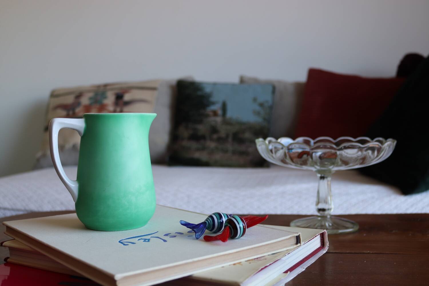 Bavarian porcelain matte green milk jug