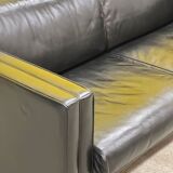 Walter Knoll Studio Line Series black leather 2 seater sofa designed by Jürgen Lange