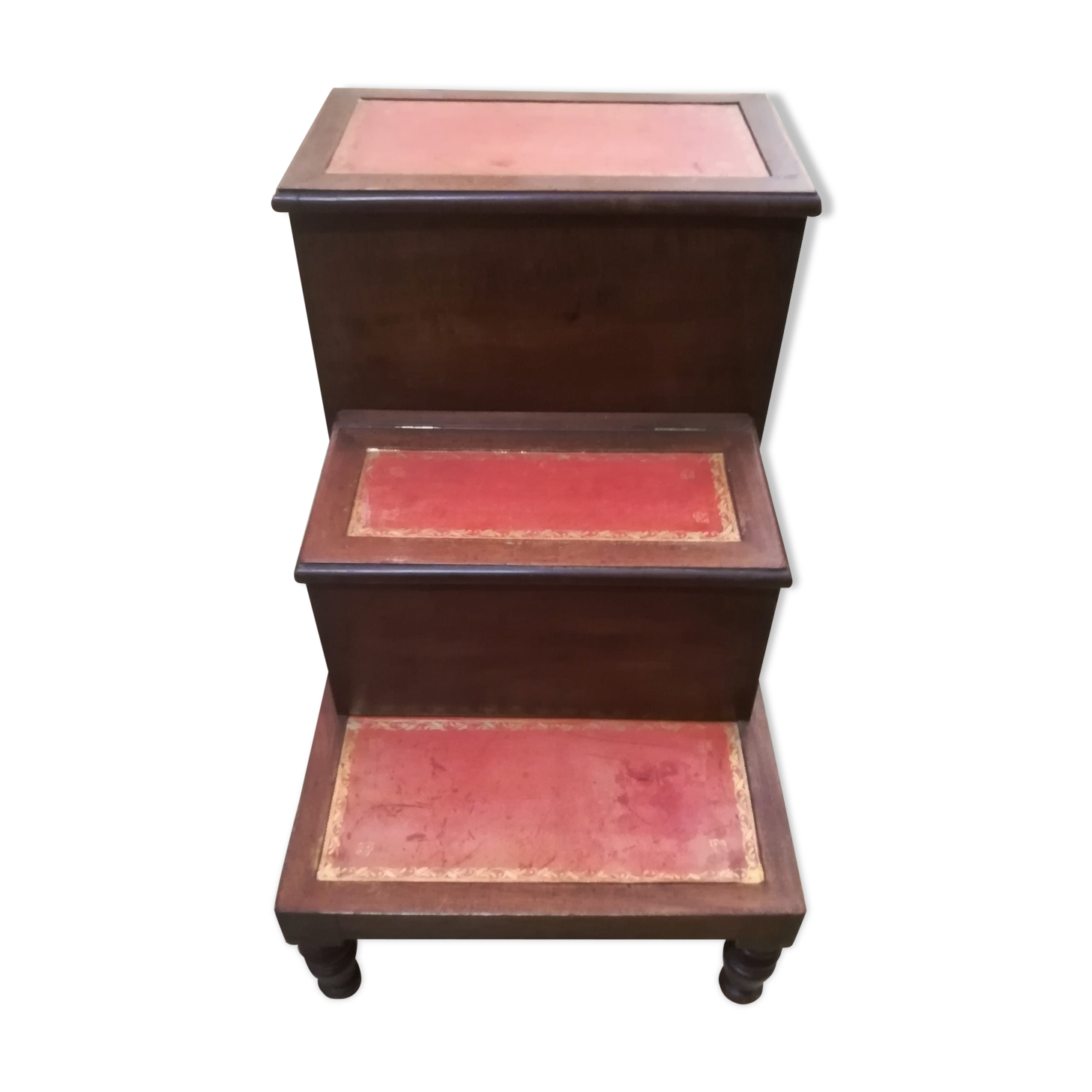 Mahogany library stepladder