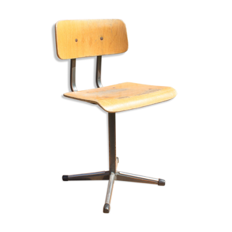 Old metal and wood school chair