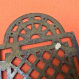 Two half old cleanliness plates Original patina Openwork brass