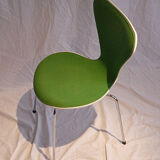 Chair model 3107 pre green fabric, design Jacobsen, Fritz hansen edition