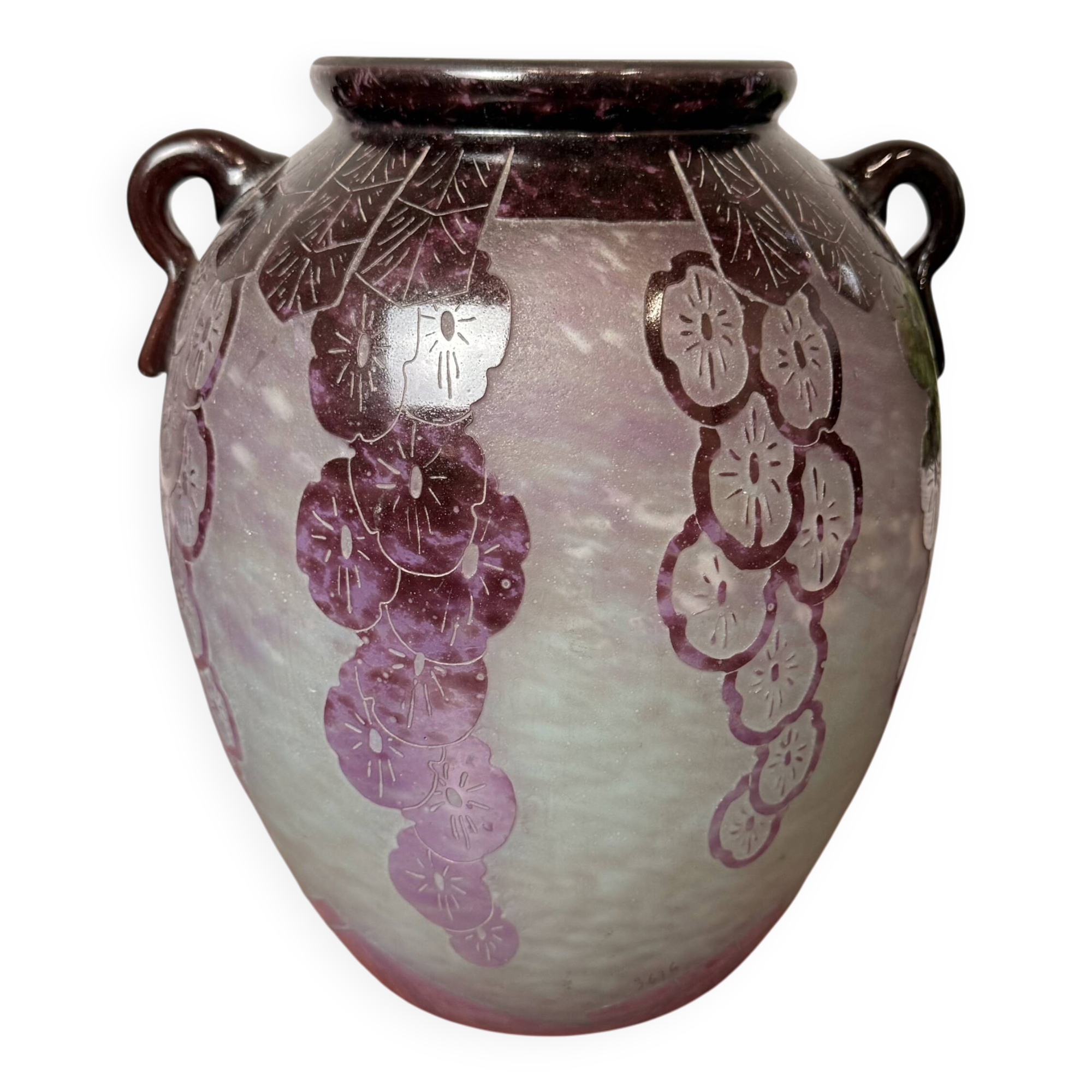 Vase Charles Schneider – Modèle Lavande – Pâte de Verre – Art Déco