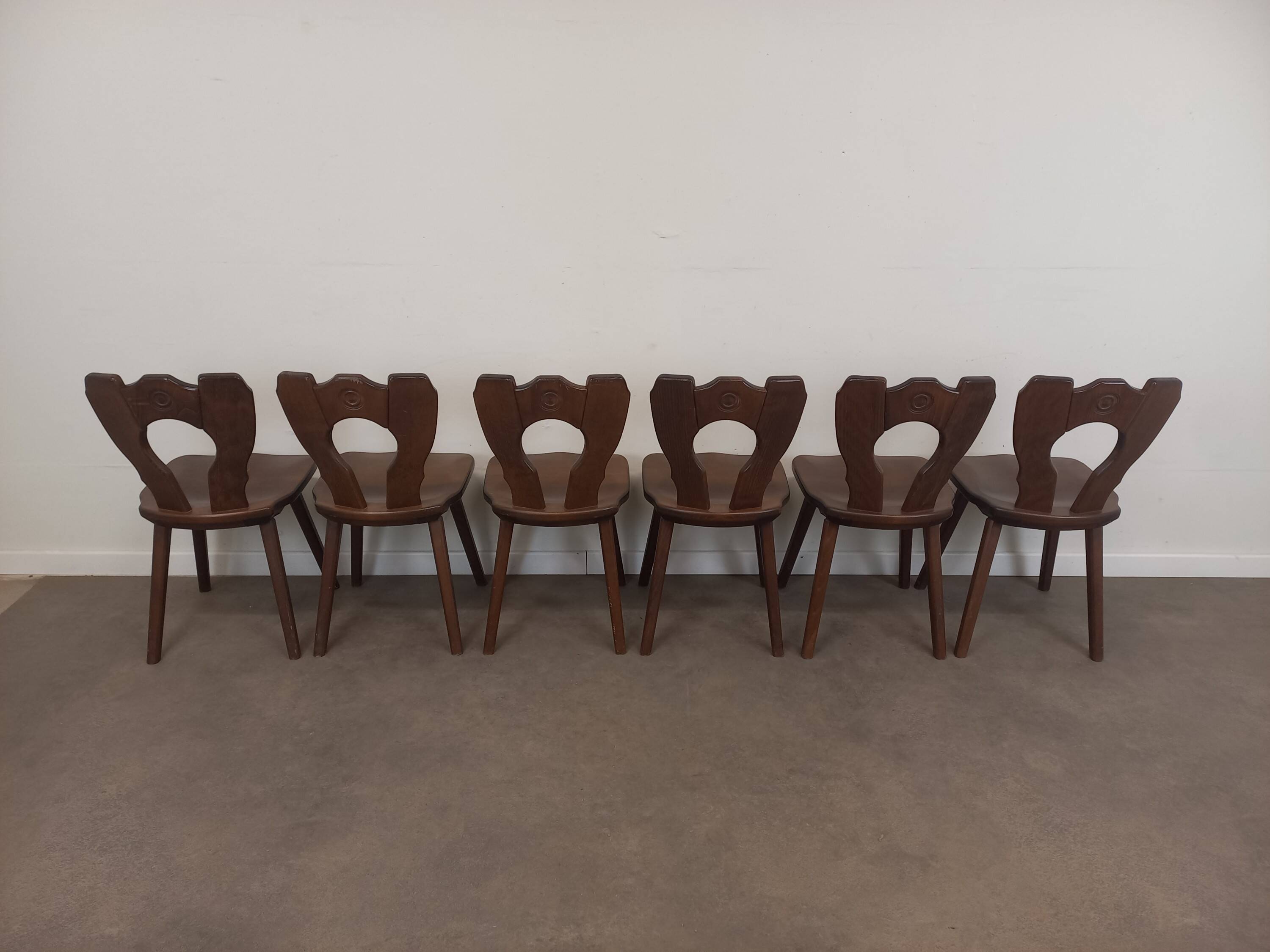 Set of 6 brutalist bistro chairs