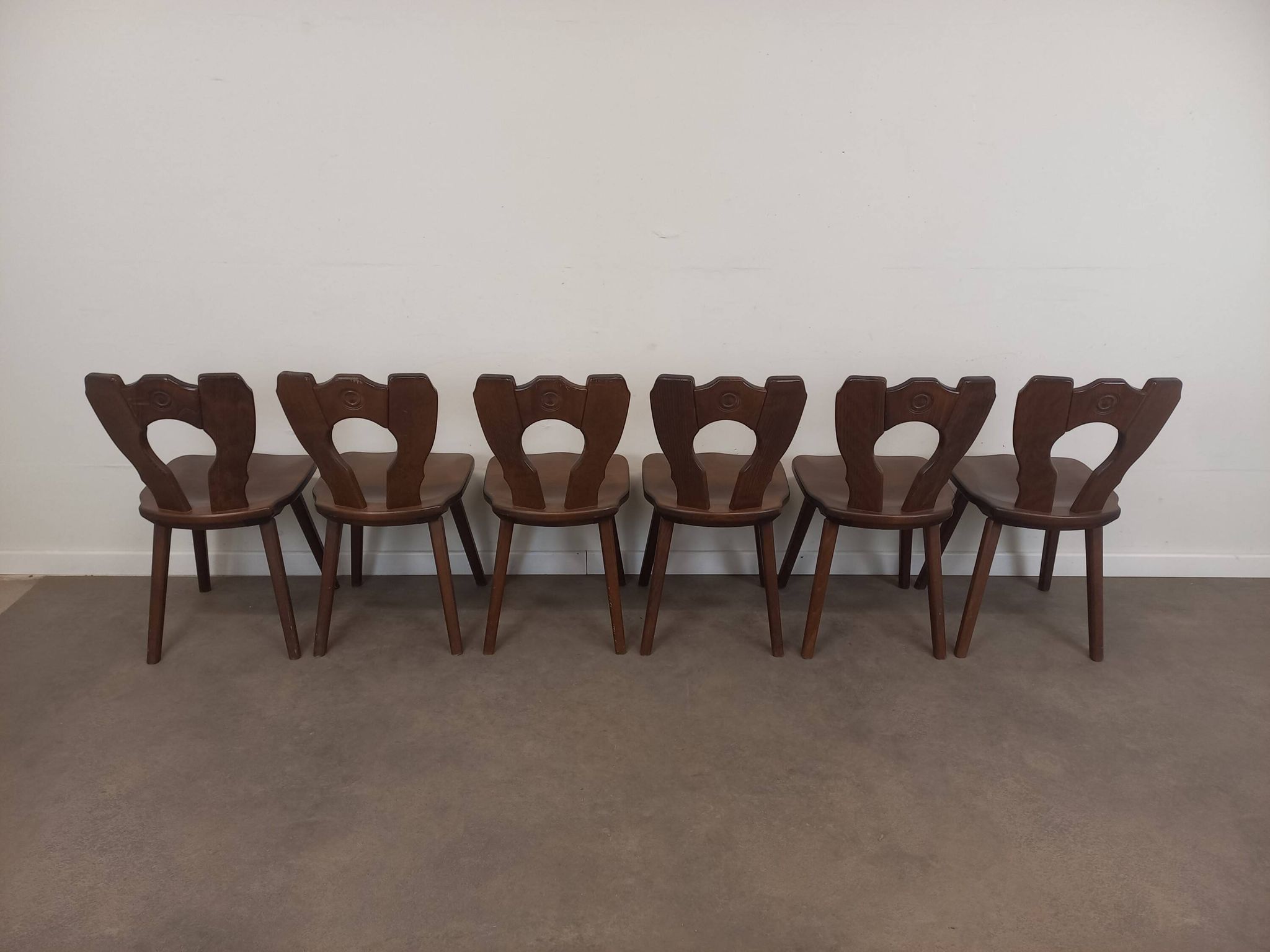 Set of 6 brutalist bistro chairs